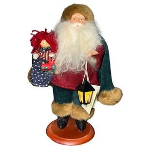 The Santas by Tina Mitchell St. Nick Kris Kringle Raggedy Ann Doll & Train 11"